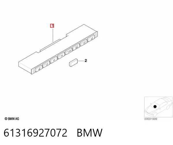 Bloque de botones de la consola central 61316927072 BMW