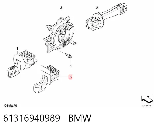 Interruptor de control de crucero 61316940989 BMW
