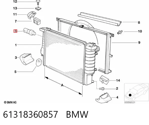 Sensor de temperatura 61318360857 BMW