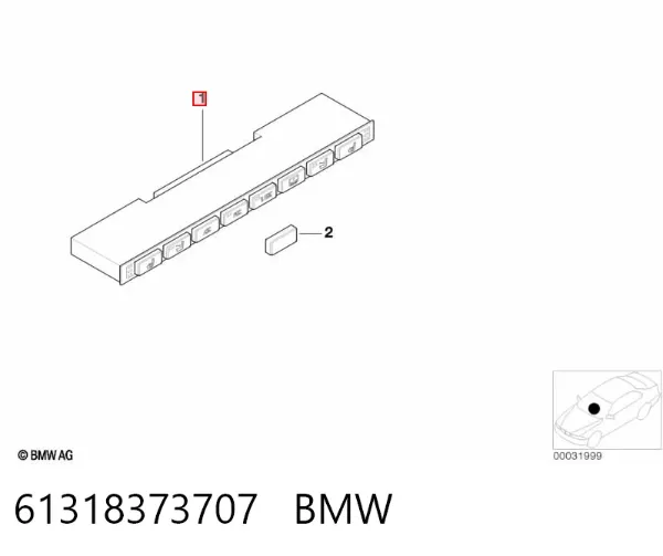 Bloque de botones de la consola central 61318373707 BMW