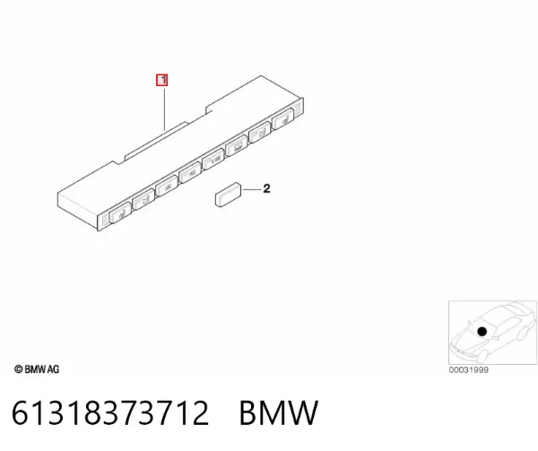 Bloque de botones de la consola central 61318373712 BMW