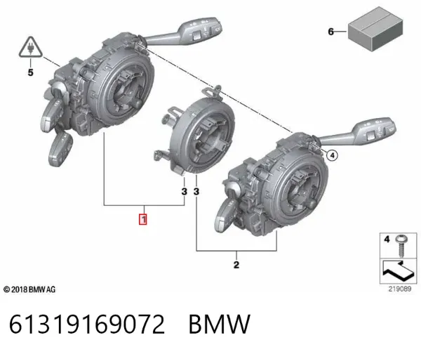 Conmutador columna dirección 61319169072 BMW