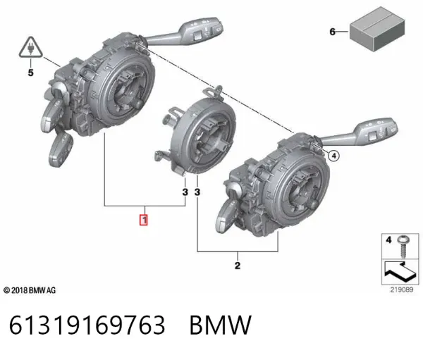 Conmutador columna dirección 61319169763 BMW