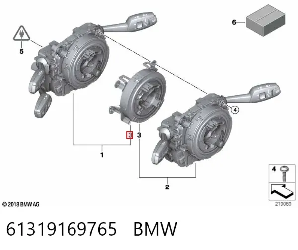 Anillo AIRBAG 61319169765 BMW