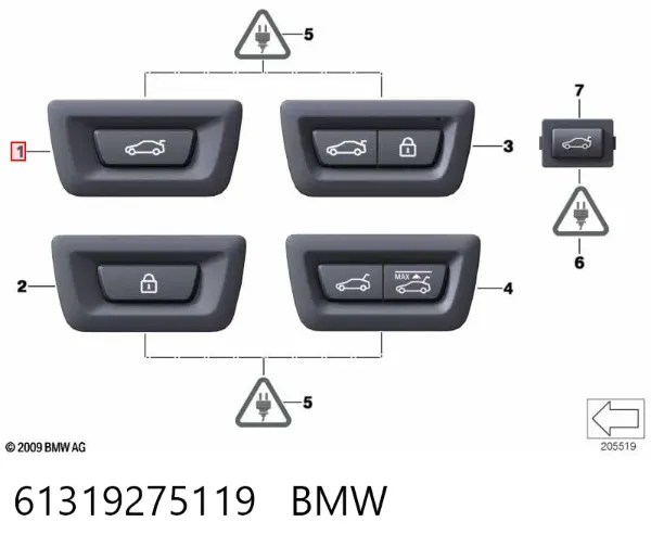 Tirador de puerta de maletero exterior 9275119 BMW