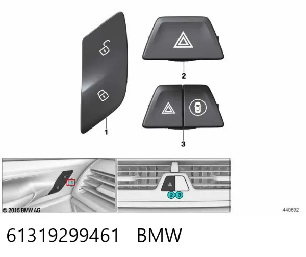 Interruptor de cierre centralizado 61319299461 BMW