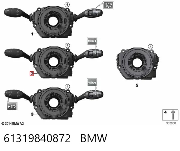 Conmutador columna dirección 61319840872 BMW