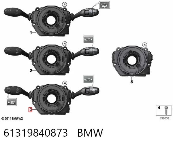 Conmutador columna dirección 61319840873 BMW