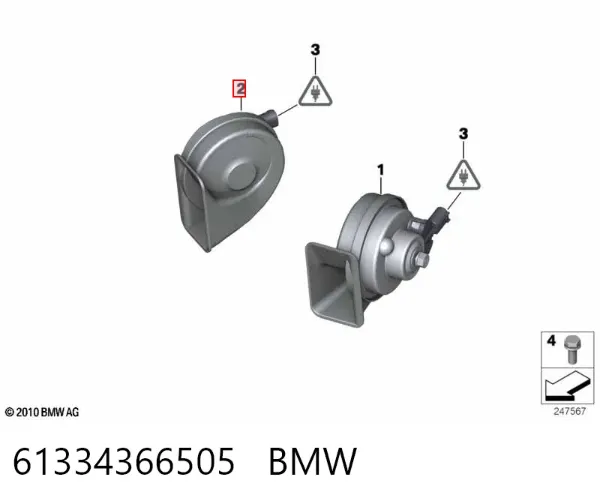Claxon 61334366505 BMW