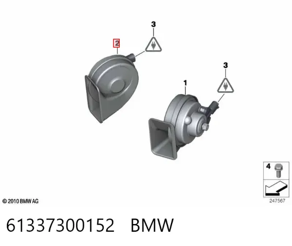 Claxon 61337300152 BMW