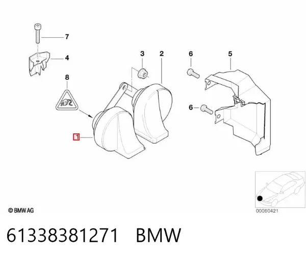 Claxon 61338381271 BMW