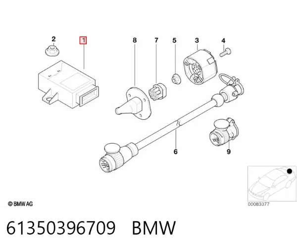 Módulo de enganche de remolque 61350396709 BMW