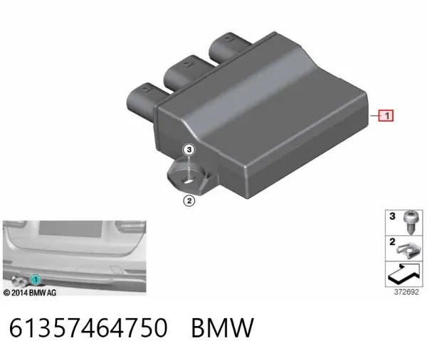 Módulo de control de apertura de la tapa del maletero 61357464750 BMW