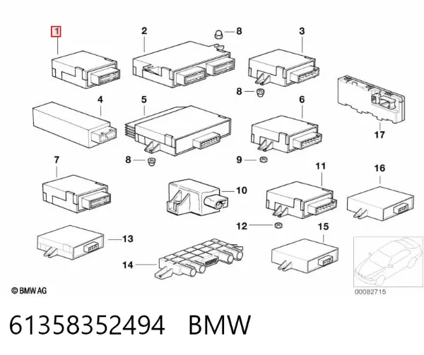 Módulo de control de la dirección 61358352494 BMW