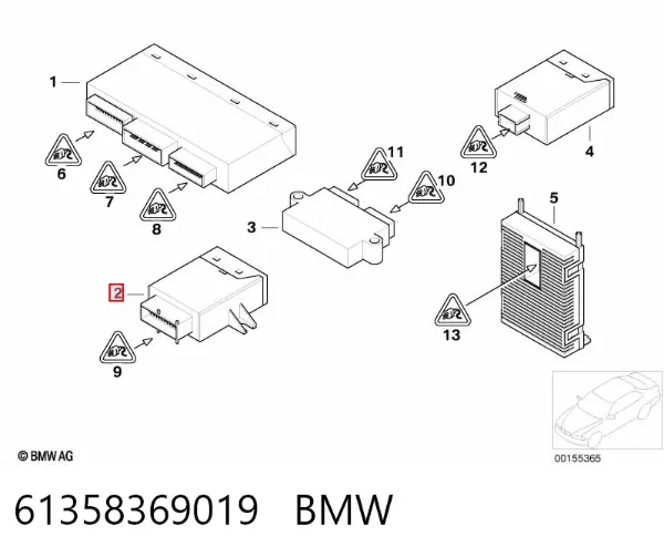 Módulo de enganche de remolque 61358369019 BMW