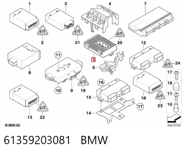 Módulo de control de verificación de lámparas 61359203081 BMW