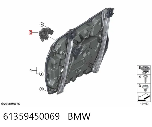 Motor del elevalunas eléctrico 61359450069 BMW