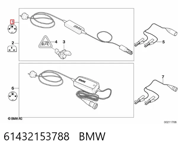 Cargador de batería 61432153788 BMW