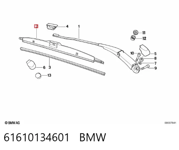 Limpiaparabrisas delanteras 61610134601 BMW