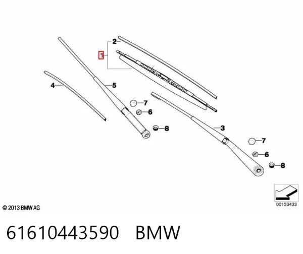 Limpiaparabrisas delanteras 61610443590 BMW