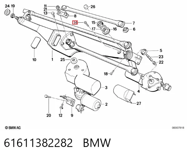 Tuerca de fijación del tubo de escape 61611382282 BMW