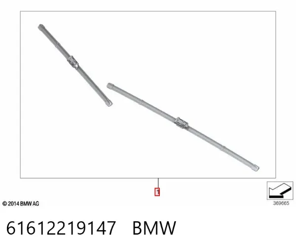 Limpiaparabrisas delanteras 61612219147 BMW