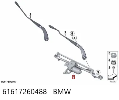 Trapezio del limpiaparabrisas BMW 61617260488