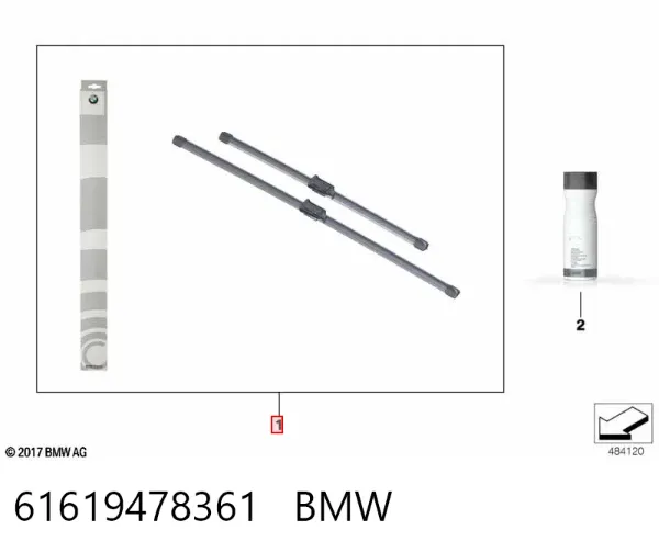 Limpiaparabrisas delanteras 61619478361 BMW