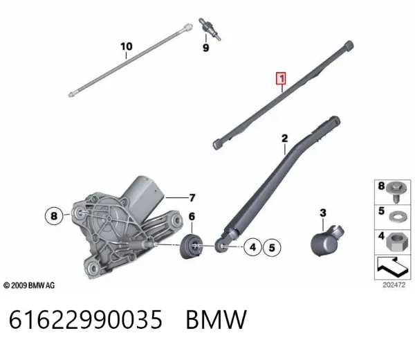 Limpiaparabrisas traseros 61622990035 BMW