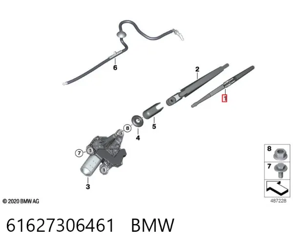 Limpiaparabrisas traseros 61627306461 BMW