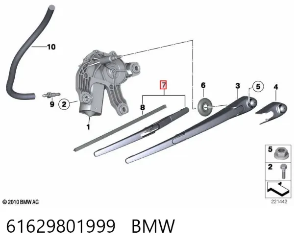 Limpiaparabrisas traseros 61629801999 BMW