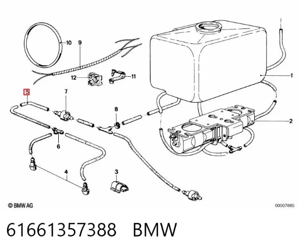 Manguera del lavaparabrisas 61661357388 BMW