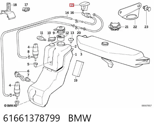 Boquilla del lavaparabrisas 61661378799 BMW