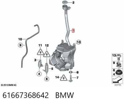 Depósito de líquido limpiaparabrisas BMW 61667368642