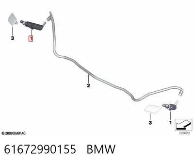 Boquilla del lavador de faros delanteros BMW 61672990155