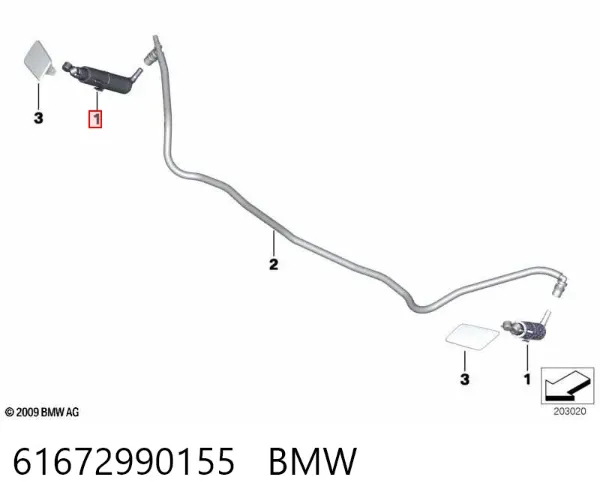 Boquilla del lavador de faros delanteros 61672990155 BMW