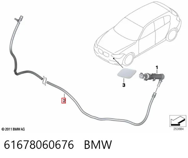 Manguera de lavafaros 61678060676 BMW