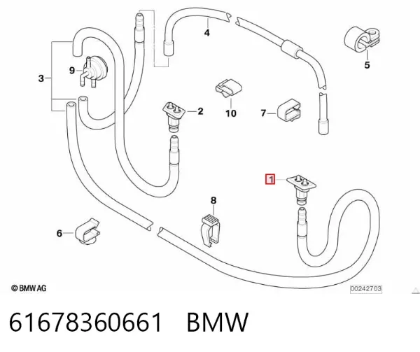 Tobera del lavafaros delantero izquierdo 61678360661 BMW