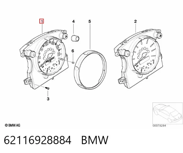 Módulo de escala del velocímetro 62116928884 BMW