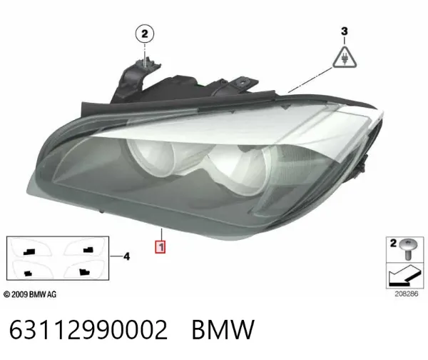 Faro derecho 63112990002 BMW