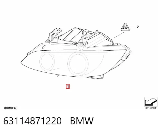 Faro derecho 63114871220 BMW