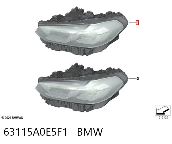 Faro izquierdo 63115A0E5F1 BMW