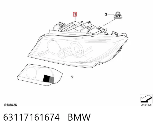 Faro derecho 63117161674 BMW