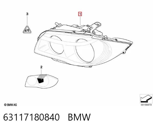 Faro derecho 63117180840 BMW
