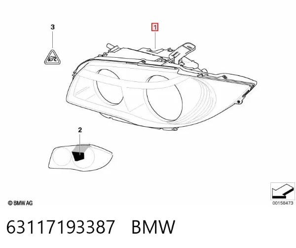 Faro izquierdo 63117193387 BMW