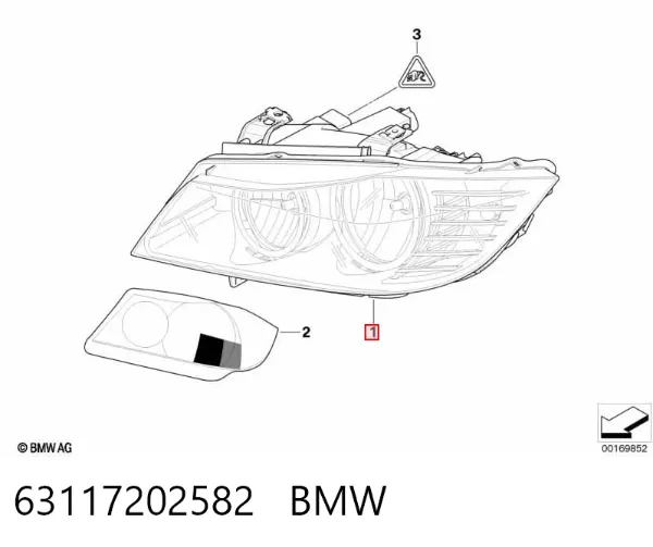 Faro derecho 63117202582 BMW