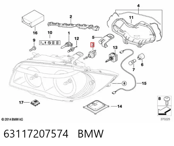 Motor regulador de faros 63117207574 BMW
