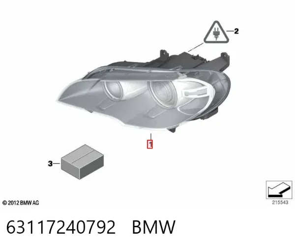 Faro derecho 63117240792 BMW