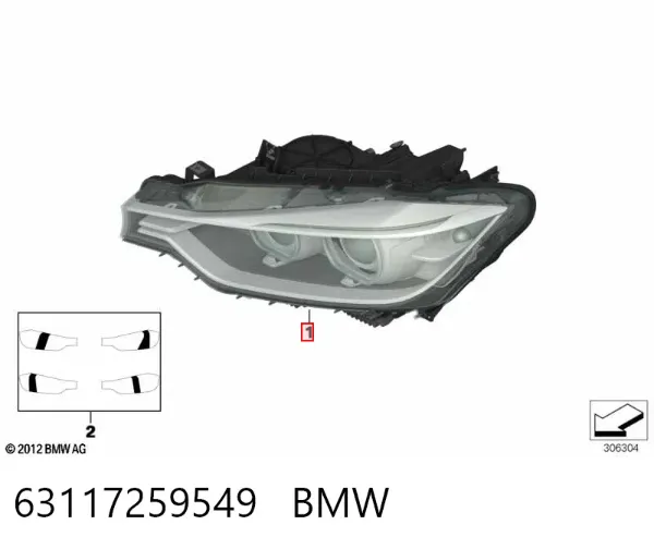 Faro izquierdo 63117259549 BMW