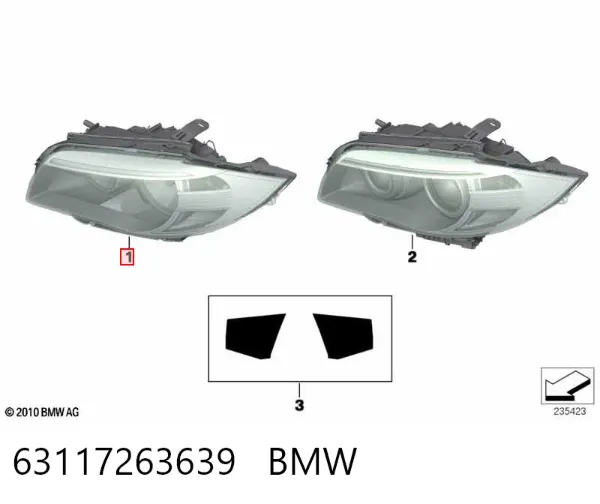 Faro izquierdo 63117263639 BMW